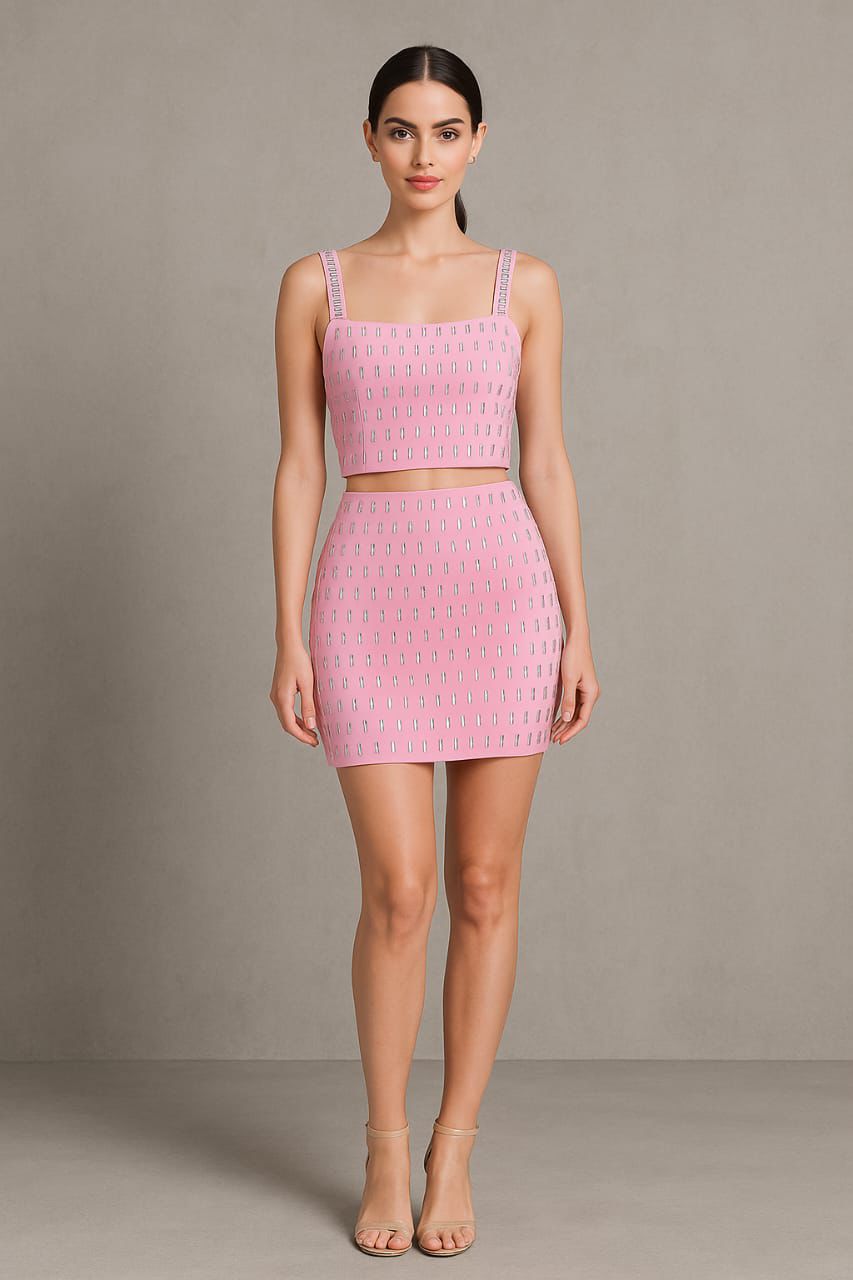 Knit Co-ord Mini Set – Luxe Meets Playful in Pink & Rust