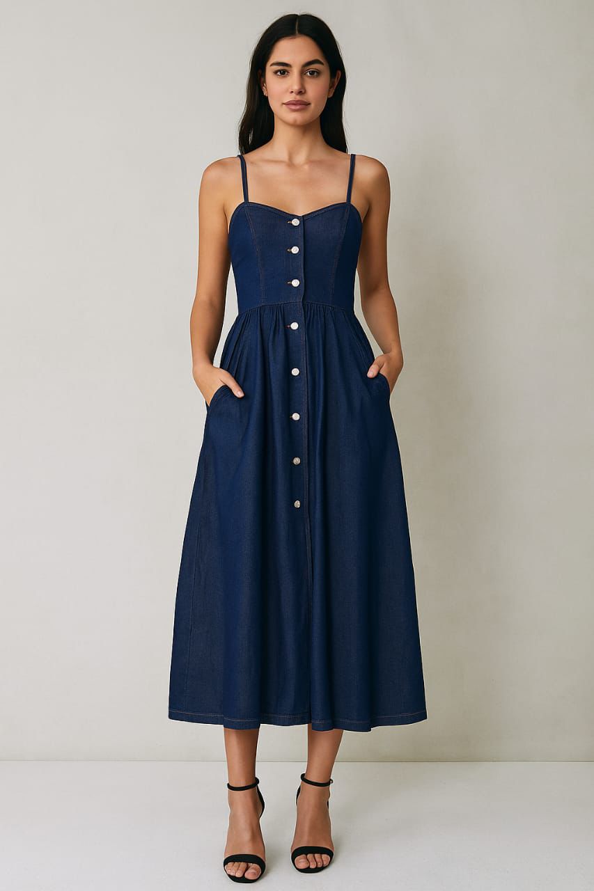 Chic Denim Midi Dresses – Everyday Cool Meets Classic Charm
