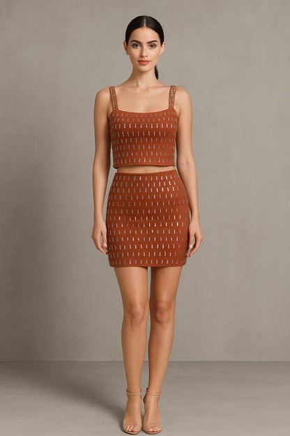 Knit Co-ord Mini Set – Luxe Meets Playful in Pink & Rust