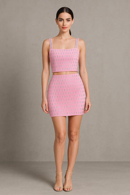 Knit Co-ord Mini Set – Luxe Meets Playful in Pink & Rust