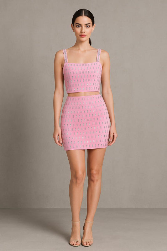 Knit Co-ord Mini Set – Luxe Meets Playful in Pink & Rust