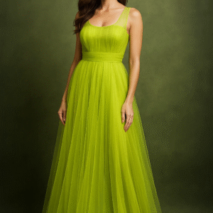 Chartreuse Dreams Tulle Gown