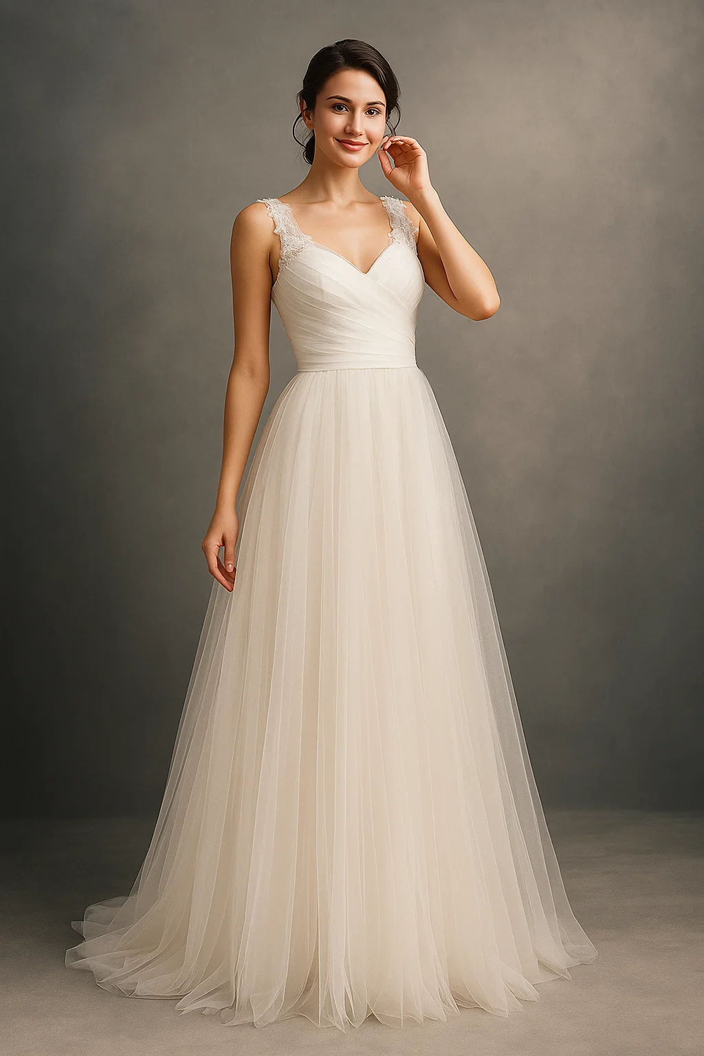 Ethereal Ivory Tulle Bridal Gown