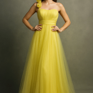 Sunshine Bloom One-Shoulder Gown