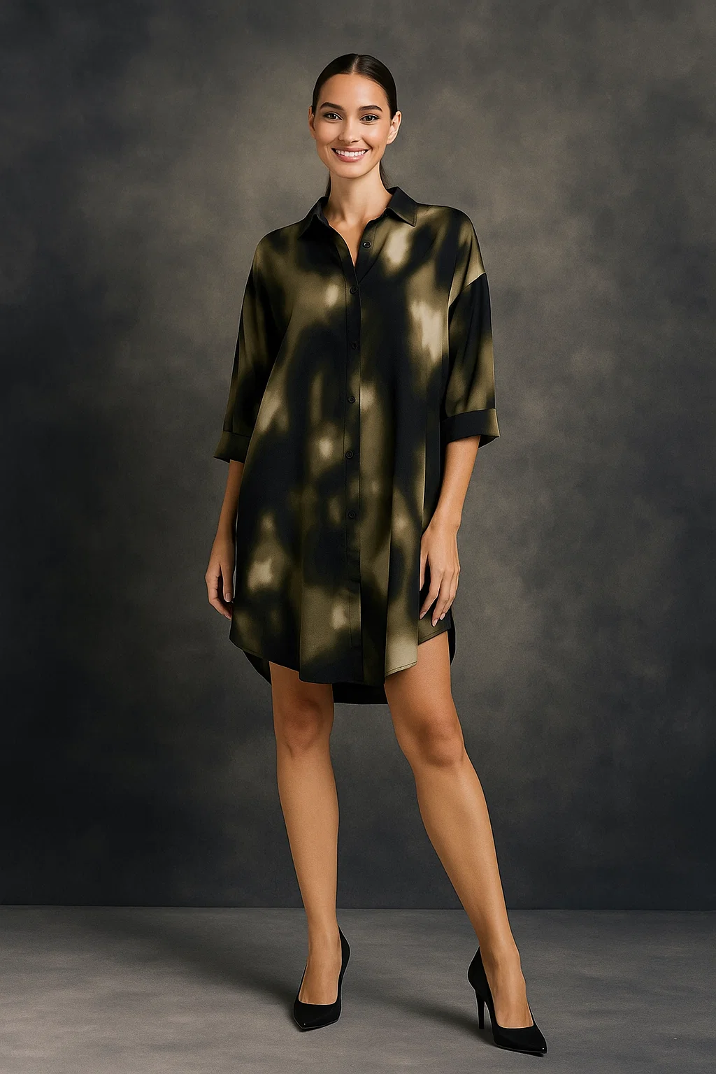 Urban Camo Print Shirt Dress