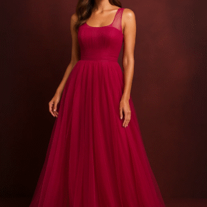 Crimson Romance Tulle Gown