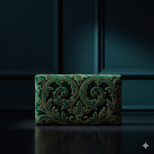 Emerald Damask Velvet Clutch
