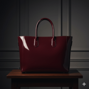Bordeaux Shine Structured Tote