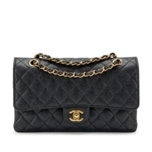 CHANEL Classic Caviar Double Flap Shoulder Bag
