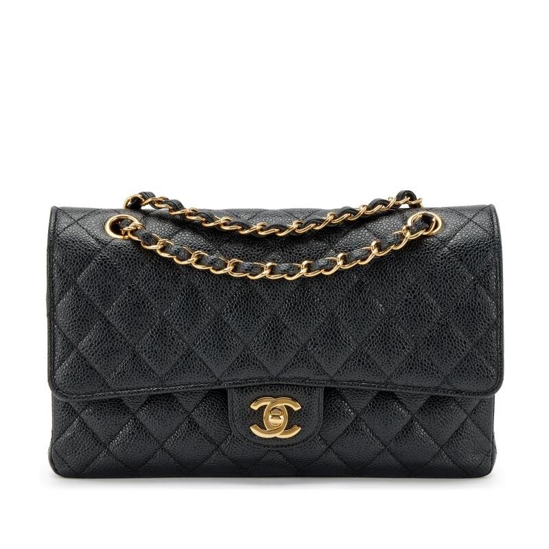 CHANEL Classic Caviar Double Flap Shoulder Bag